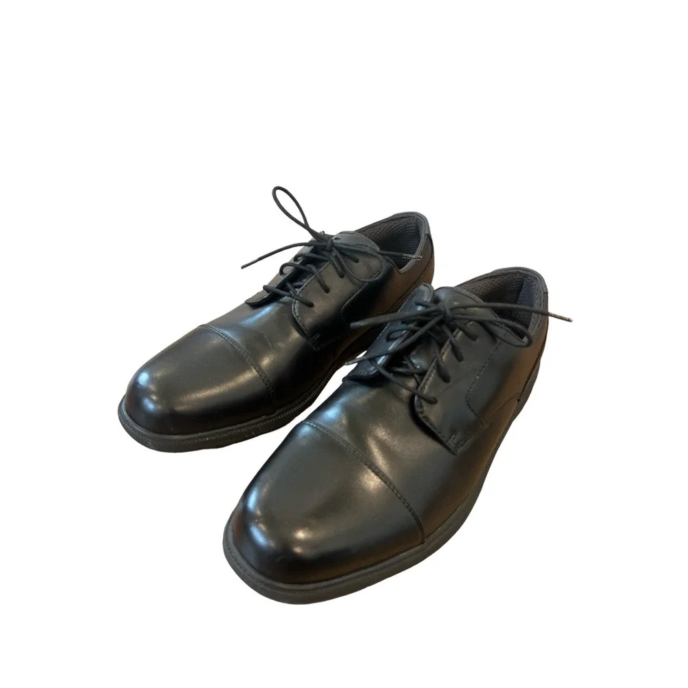 Nunn Bush Mens Black Leather Comfort Gel Memory Foam Oxford Dress Shoes Size 12M